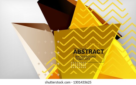 Abstract color triangles geometric background. Mosaic triangular low poly style. Vector illustration