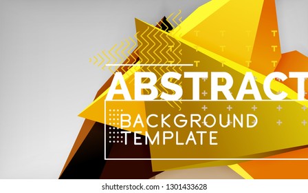 Abstract color triangles geometric background. Mosaic triangular low poly style. Vector illustration