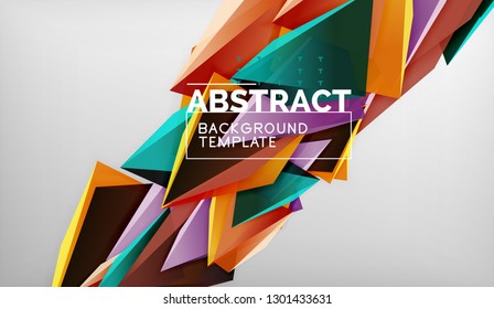 Abstract color triangles geometric background. Mosaic triangular low poly style. Vector illustration