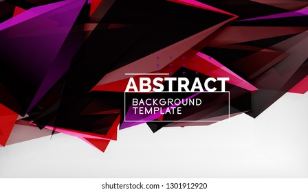 Abstract color triangles geometric background. Mosaic triangular low poly style. Vector illustration