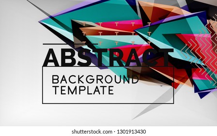 Abstract color triangles geometric background. Mosaic triangular low poly style. Vector illustration