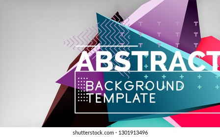 Abstract color triangles geometric background. Mosaic triangular low poly style. Vector illustration