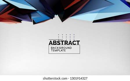 Abstract color triangles geometric background. Mosaic triangular low poly style. Vector illustration
