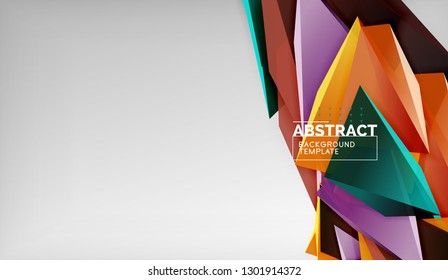 Abstract color triangles geometric background. Mosaic triangular low poly style. Vector illustration