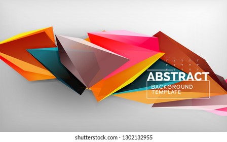 Abstract color triangles geometric background. Mosaic triangular low poly style. Vector illustration