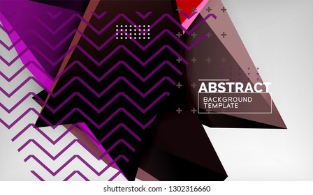 Abstract color triangles geometric background. Mosaic triangular low poly style. Vector illustration
