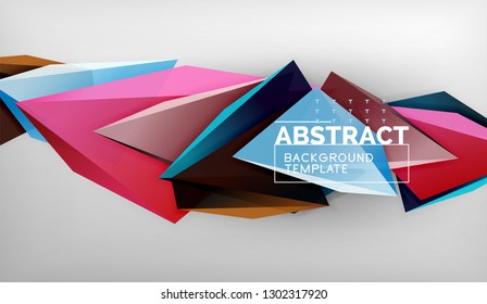 Abstract color triangles geometric background. Mosaic triangular low poly style. Vector illustration