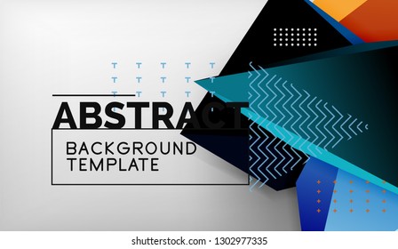 Abstract color triangles geometric background. Mosaic triangular low poly style. Vector illustration