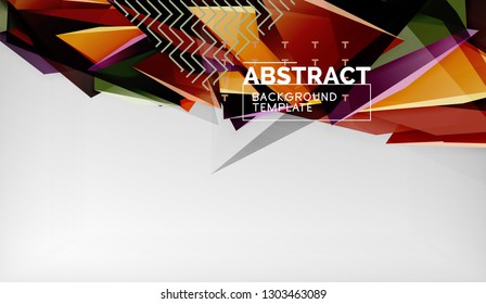 Abstract color triangles geometric background. Mosaic triangular low poly style. Vector illustration