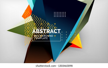 Abstract color triangles geometric background. Mosaic triangular low poly style. Vector illustration