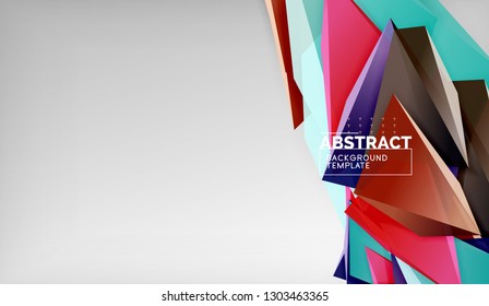 Abstract color triangles geometric background. Mosaic triangular low poly style. Vector illustration