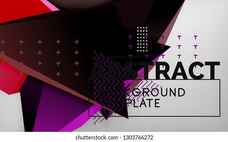 Abstract color triangles geometric background. Mosaic triangular low poly style. Vector illustration