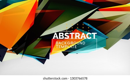 Abstract color triangles geometric background. Mosaic triangular low poly style. Vector illustration