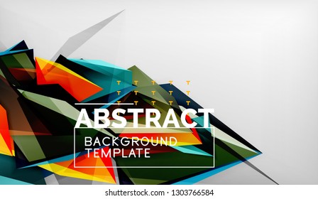 Abstract color triangles geometric background. Mosaic triangular low poly style. Vector illustration