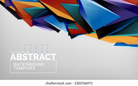 Abstract color triangles geometric background. Mosaic triangular low poly style. Vector illustration