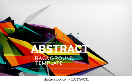 Fundo geométrico dos triângulos de cores abstratos. Mosaico triangular de baixo estilo poli. Ilustração vetorial