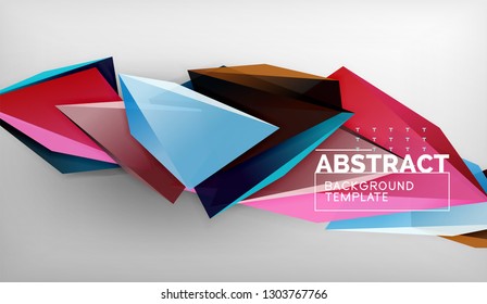 Abstract color triangles geometric background. Mosaic triangular low poly style. Vector illustration