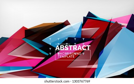 Abstract color triangles geometric background. Mosaic triangular low poly style. Vector illustration