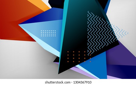 Fundo geométrico dos triângulos de cores abstratos. Mosaico triangular de baixo estilo poli. Ilustração vetorial
