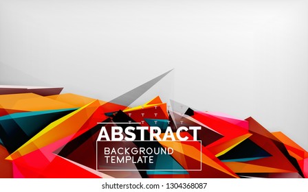 Abstract color triangles geometric background. Mosaic triangular low poly style. Vector illustration