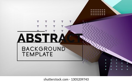 Abstract color triangles geometric background. Mosaic triangular low poly style. Vector illustration