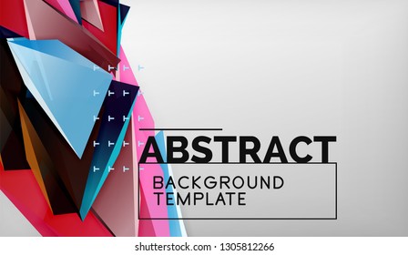 Abstract color triangles geometric background. Mosaic triangular low poly style. Vector illustration