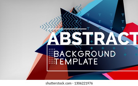 Abstract color triangles geometric background. Mosaic triangular low poly style. Vector illustration