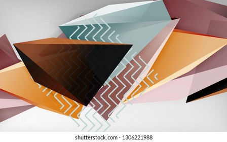 Abstract color triangles geometric background. Mosaic triangular low poly style. Vector illustration