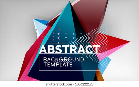 Abstrakte Dreiecke, geometrischer Hintergrund. Mosaik dreieckig Low-Poly-Stil. Vektorgrafik