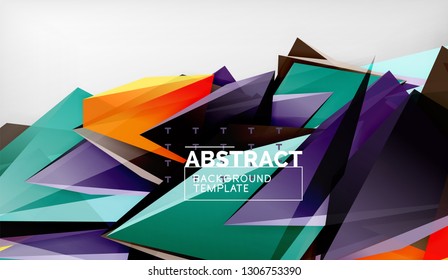 Abstract color triangles geometric background. Mosaic triangular low poly style. Vector illustration