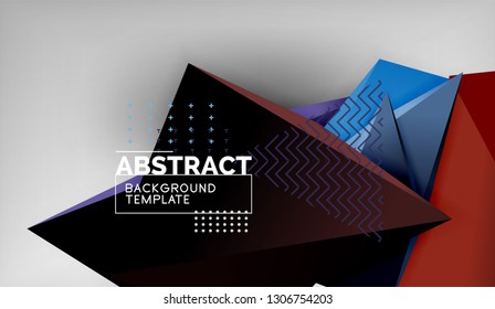 Abstract color triangles geometric background. Mosaic triangular low poly style. Vector illustration