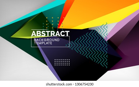 Abstract color triangles geometric background. Mosaic triangular low poly style. Vector illustration