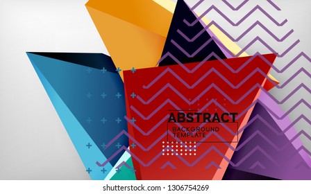 Fundo geométrico dos triângulos de cores abstratos. Mosaico triangular de baixo estilo poli. Ilustração vetorial