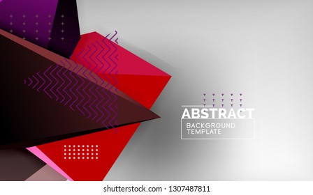 Abstract color triangles geometric background. Mosaic triangular low poly style. Vector illustration