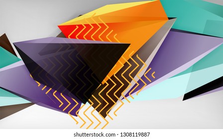Abstract color triangles geometric background. Mosaic triangular low poly style. Vector illustration