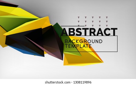 Fundo geométrico dos triângulos de cores abstratos. Mosaico triangular de baixo estilo poli. Ilustração vetorial
