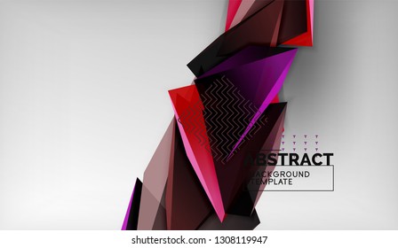 Abstract color triangles geometric background. Mosaic triangular low poly style. Vector illustration