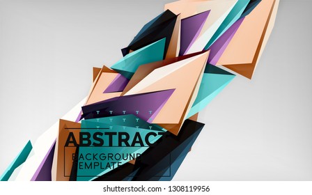 Fundo geométrico dos triângulos de cores abstratos. Mosaico triangular de baixo estilo poli. Ilustração vetorial