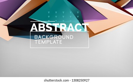 Abstract color triangles geometric background. Mosaic triangular low poly style. Vector illustration