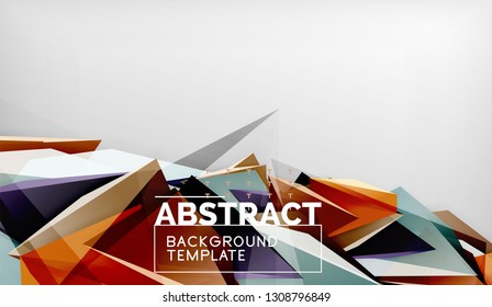 Abstract color triangles geometric background. Mosaic triangular low poly style. Vector illustration