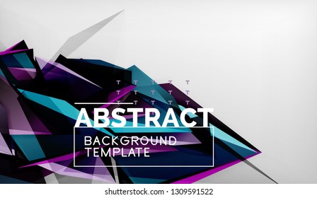 Abstract color triangles geometric background. Mosaic triangular low poly style. Vector illustration