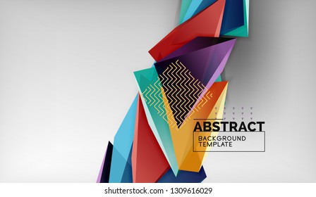 Abstract color triangles geometric background. Mosaic triangular low poly style. Vector illustration
