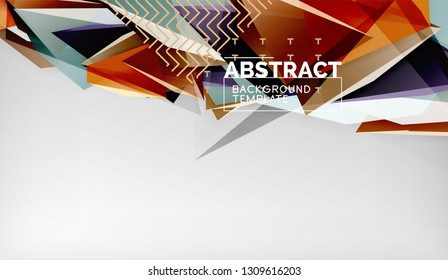 Abstract color triangles geometric background. Mosaic triangular low poly style. Vector illustration