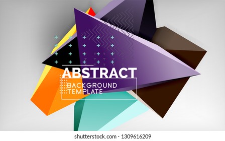 Abstract color triangles geometric background. Mosaic triangular low poly style. Vector illustration
