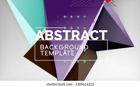 Abstract color triangles geometric background. Mosaic triangular low poly style. Vector illustration