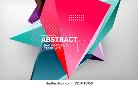 Abstract color triangles geometric background. Mosaic triangular low poly style. Vector illustration