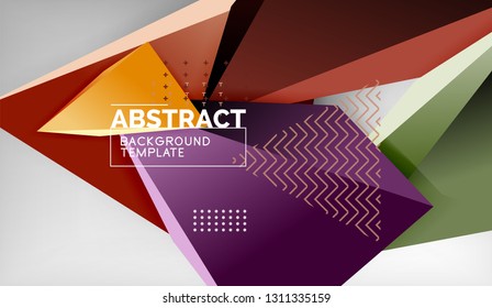 Abstract color triangles geometric background. Mosaic triangular low poly style. Vector illustration