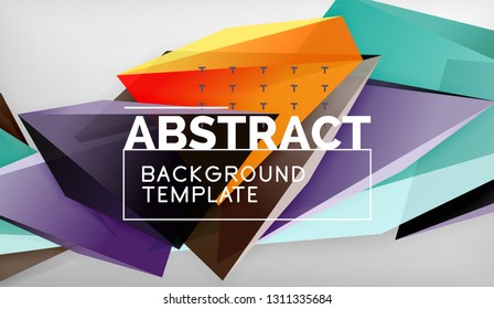 Abstract color triangles geometric background. Mosaic triangular low poly style. Vector illustration