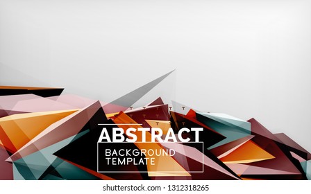 Abstract color triangles geometric background. Mosaic triangular low poly style. Vector illustration