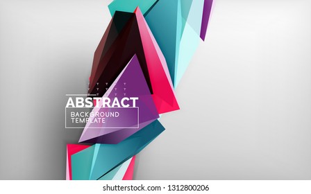 Abstract color triangles geometric background. Mosaic triangular low poly style. Vector illustration